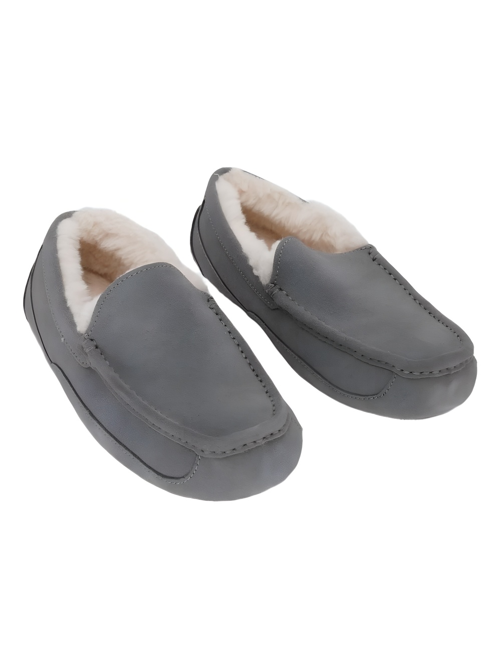 Ugg Ascot Men's Sheepskin Comfy Slippers Grey Size 7 EEE Size 7EEE